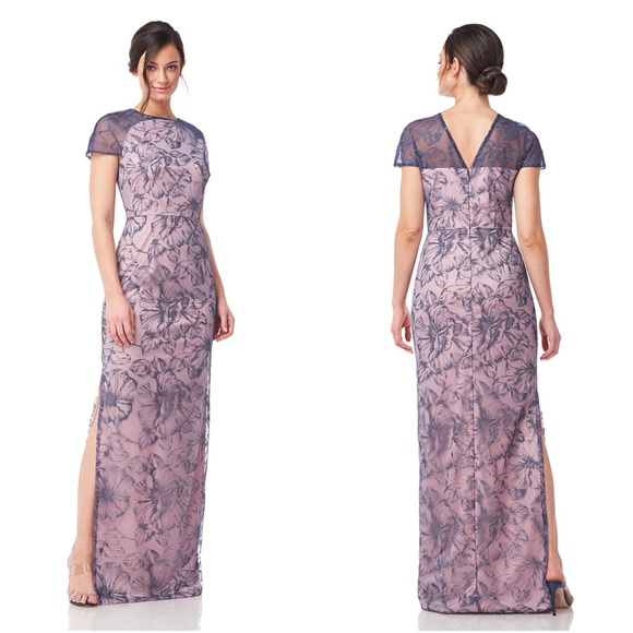 NWT BHLDN JS Collection Winnie‎ Column Gown Dark Blue/Blush Size 6 - Picture 1 of 13